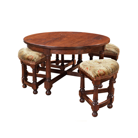 Picture of ROUND COCKTAIL TABLE WITH NESTING STOOLS
