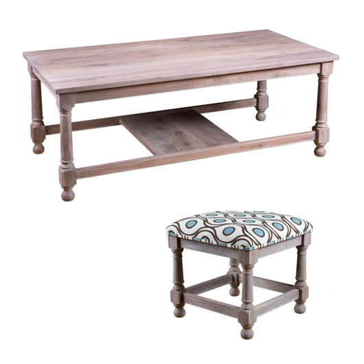 Picture of RECTANGULAR COCKTAIL TABLE WITH NESTING STOOLS