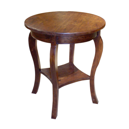 Picture of ROUND LAMP TABLE WITH SHELF & FRENCH LEGS