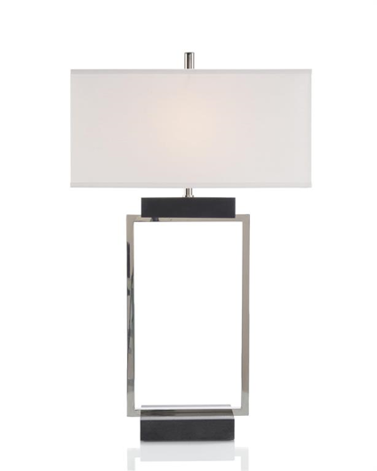 Picture of RECTANGLE IN BLACK AND NICKEL TABLE LAMP