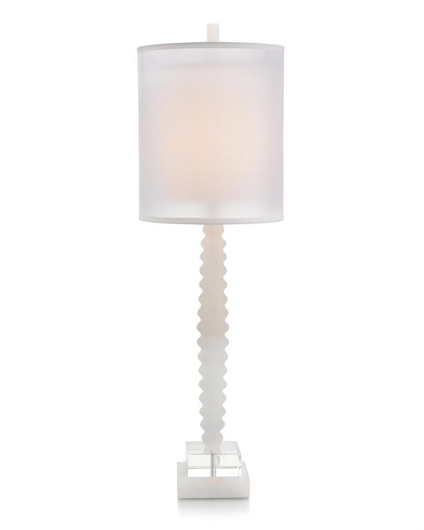 Picture of RIPPLED ALABASTER AND CRYSTAL TABLE LAMP