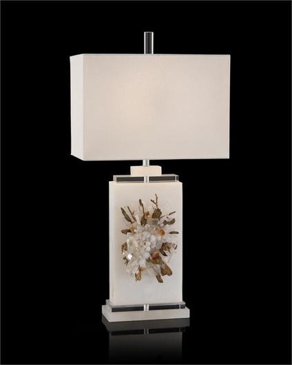Picture of PROFUSION OF CRYSTAL, ALABASTER, AND TOURMALINE TABLE LAMP