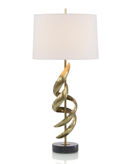Picture of RIBBON TABLE LAMP IN BRASS