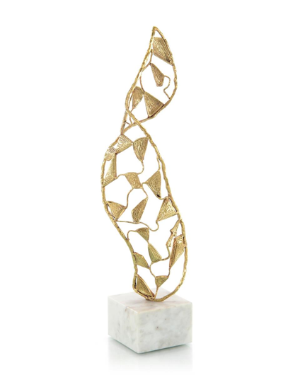 Picture of TWISTED VINES OF BRASS SCULPTURE ON MARBLE BASE