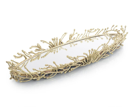 Picture of BRASS TWIG MIRRORED TRAY