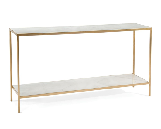 Picture of AUSTIN A. JAMES' NEW ORLEANS WHITE SOFA TABLE WITH SHELF