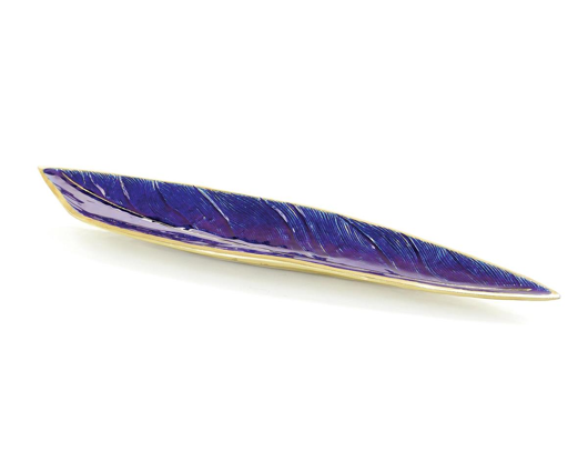Picture of PEACOCK BLUE FEATHER TRAY