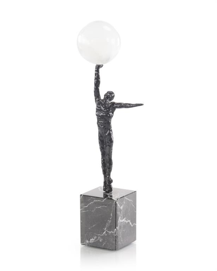 Picture of MALE FIGURE BALANCING SELENITE BALL