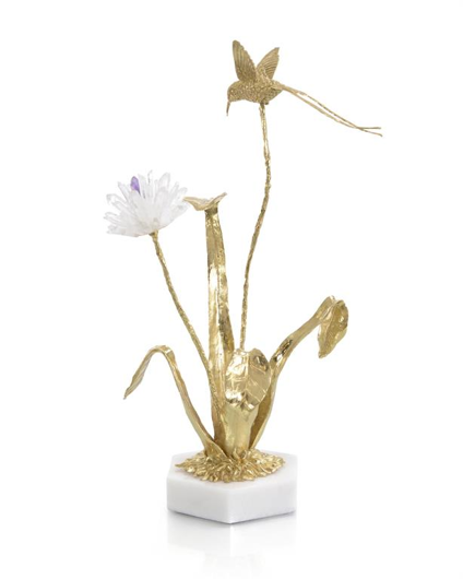 Picture of FLOWER AND HUMMINGBIRD SCULPTURE