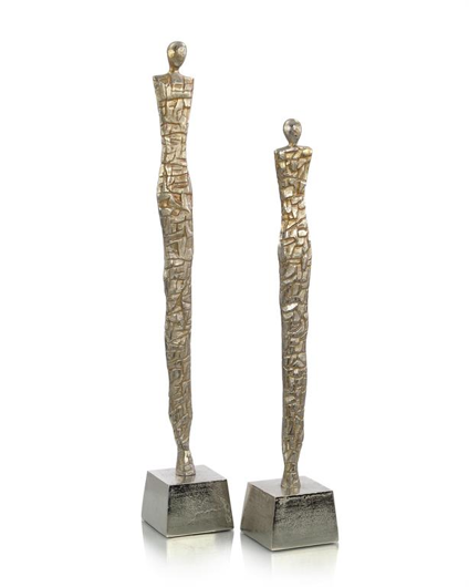 Picture of SET OF TWO MINIMALIST ART SCULPTURES IN CHAMPAGNE FINISH