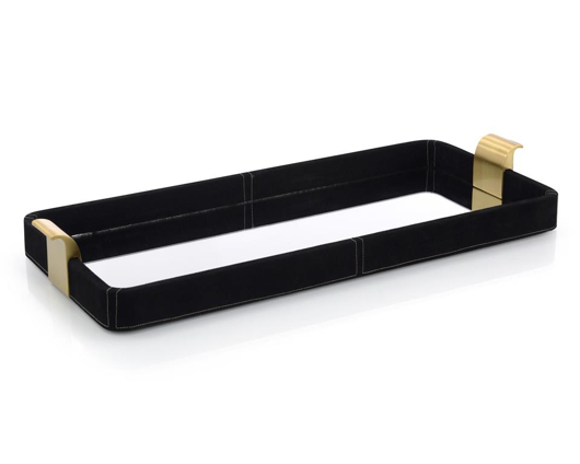 Picture of BLACK SUEDE AND MIRROR TRAY II