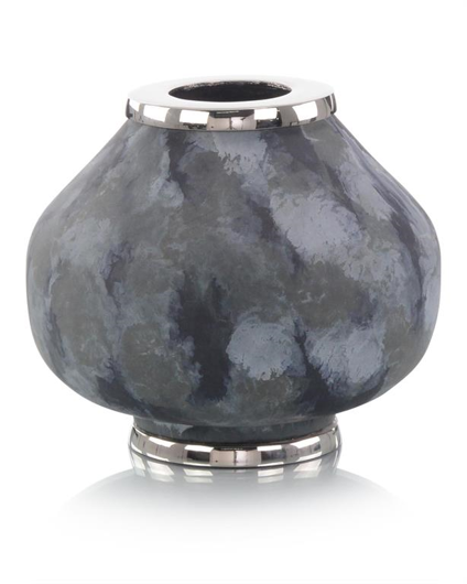 Picture of METAL VASE IN BLUE HUES