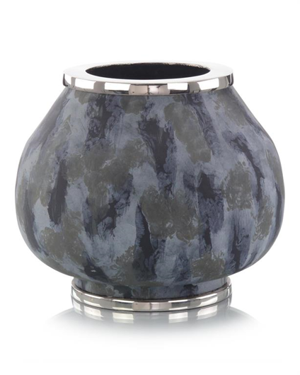 Picture of METAL VASE IN BLUE HUES