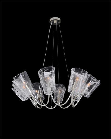 Picture of DULCET:  EIGHT-LIGHT CHANDELIER WITH GLASS FORMED SHADES