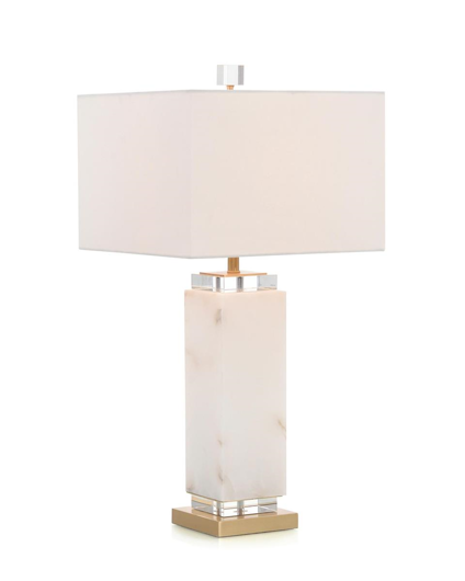 Picture of WHITE ALABASTER COLUMN TABLE LAMP