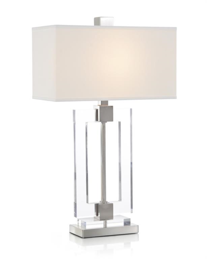 Picture of GLASS AND BRUSHED NICKEL FRAME TABLE LAMP