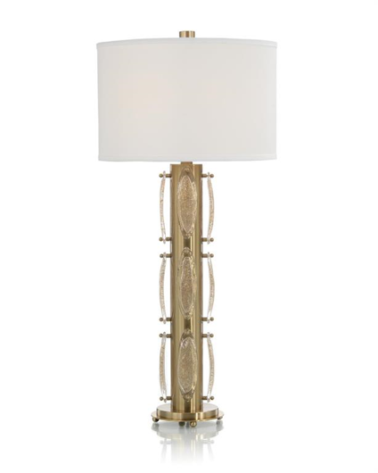 Picture of GOLD HANDBLOWN GLASS PETALS TABLE LAMP