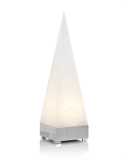 Picture of PYRAMID IN ALABASTER AND POLISHED NICKEL LIGHT