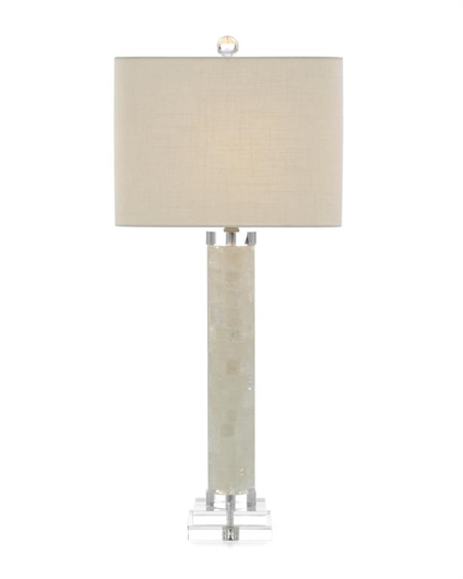 Picture of WHITE CALCITE AND QUARTZ TABLE LAMP