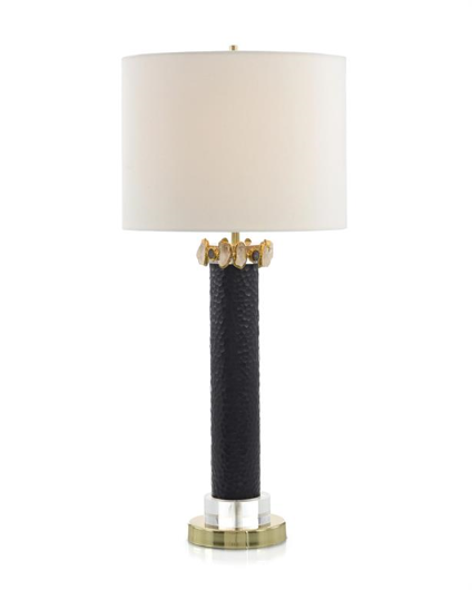 Picture of STONES, GOLD, AND BLACK GLASS TABLE LAMP