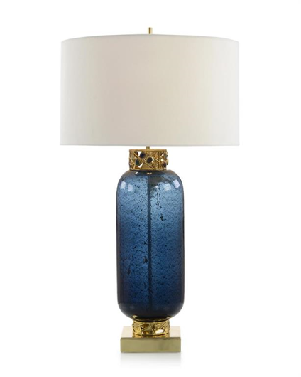 Picture of DEEP TEAL WITH JEWELS TABLE LAMP