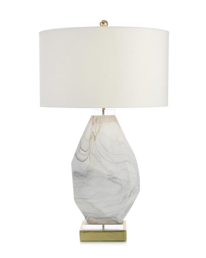 Picture of WISPS OF SMOKE ON WHITE GLASS TABLE LAMP