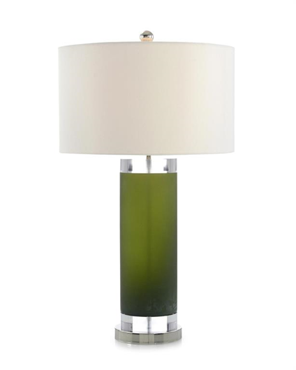 Picture of DEEP EMERALD GREEN GLASS TABLE LAMP