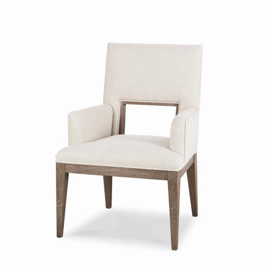 Picture of CASA BELLA UPHOLSTERED DINING ARM CHAIR - TIMBER GRAY FINISH