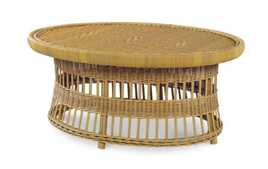 Picture of MAINLAND WICKER OVAL COCKTAIL TABLE W/ TEMPERED GLASS