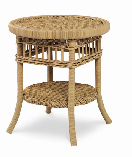 Picture of MAINLAND WICKER SIDE TABLE W/ TEMPERED GLASS