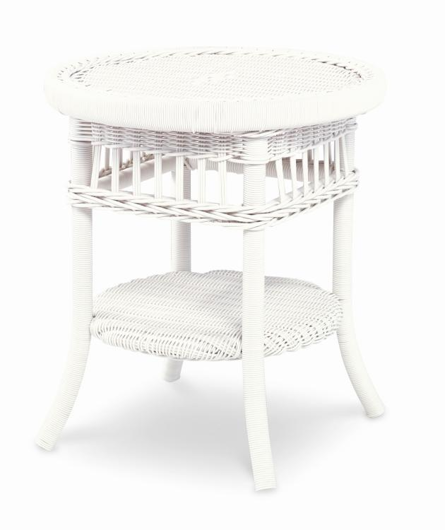 Picture of MAINLAND WICKER SIDE TABLE W/ TEMPERED GLASS