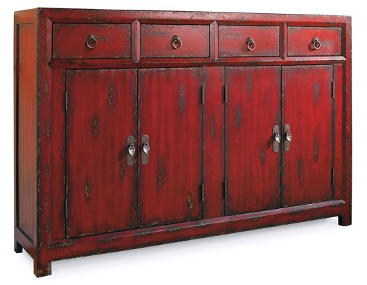 Picture of 58in Red Asian Cabinet        