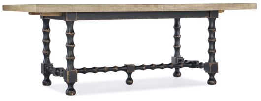 Picture of 84in Trestle Table w/ 2-18in Leaves-Natural/Black      