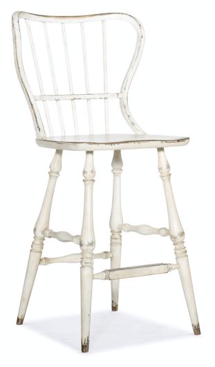 Picture of Spindle Back Bar Stool-White        
