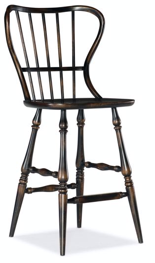 Picture of Spindle Back Bar Stool-Black        