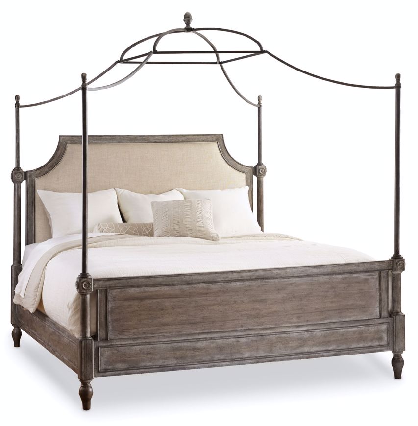 Picture of King Upholstered Canopy Bed-Fabric        