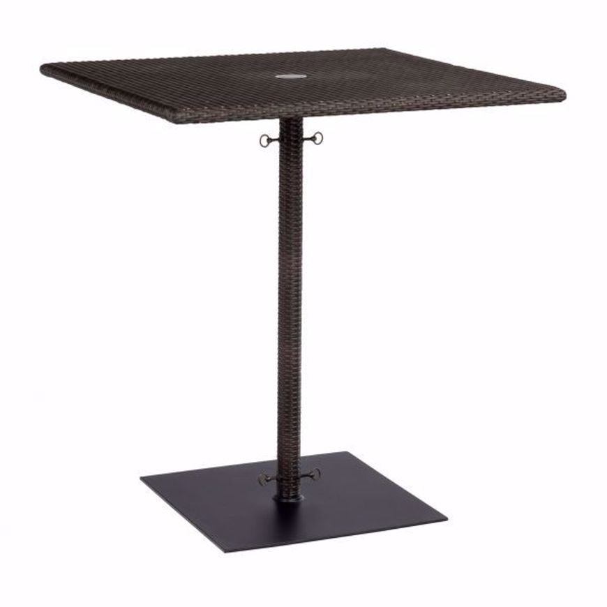 Picture of ALL-WEATHER SQUARE UMBRELLA BAR HEIGHT TABLE WITH WEIGHTED BASE