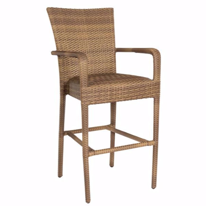 Picture of ALL-WEATHER PADDED SEAT BAR STOOL WITH ARMS