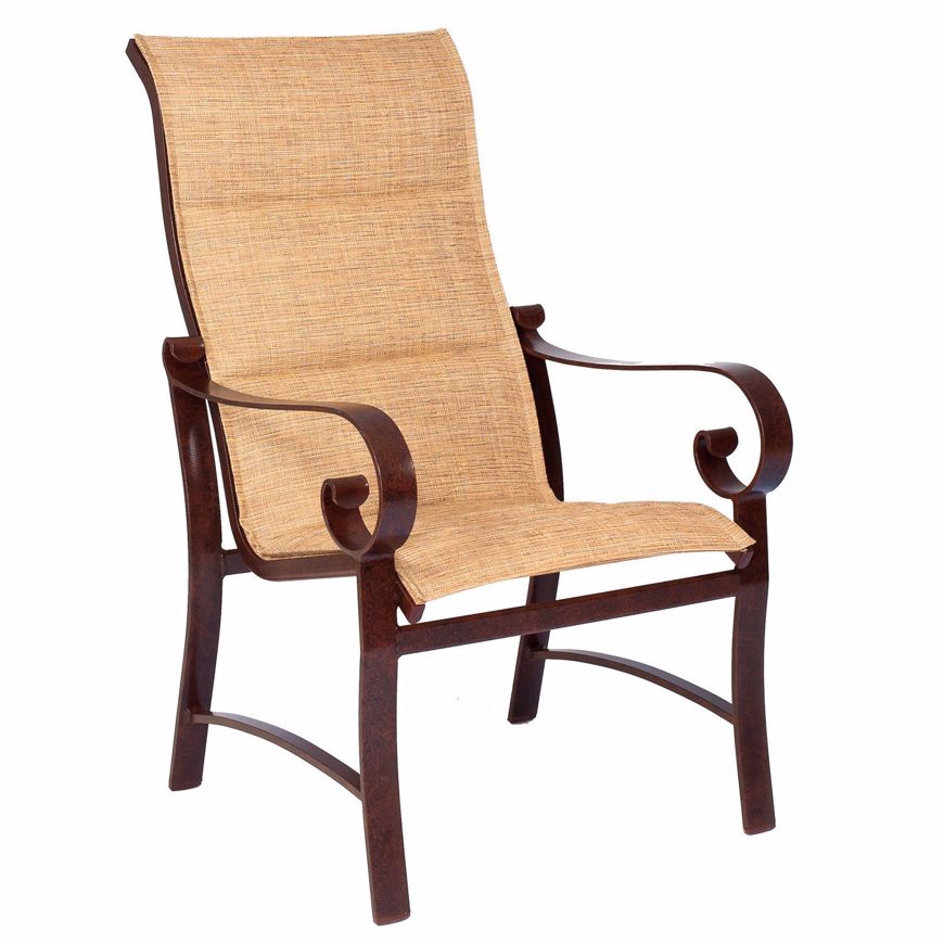 Picture of BELDEN PADDED SLING HIGH-BACK DINING ARMCHAIR