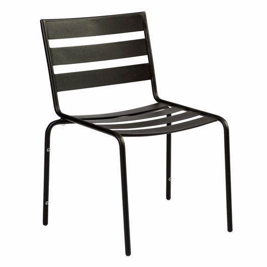 Picture of CAFÉ SERIES METRO TEXTURED BLACK DINING SIDE CHAIR - STACKABLE