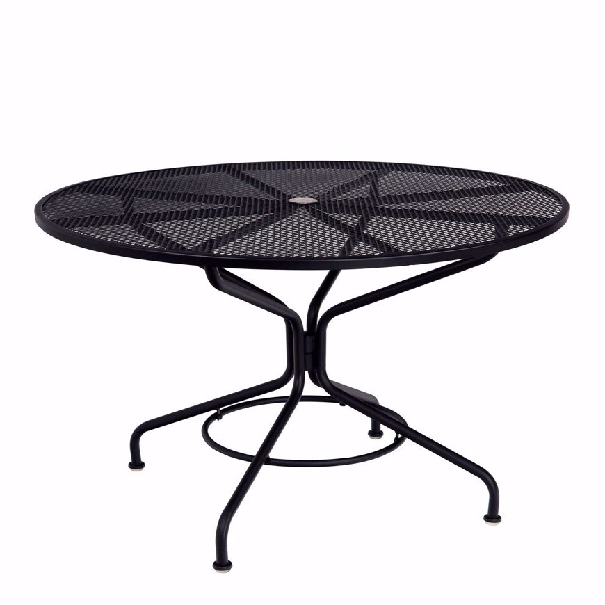 Picture of CAFÉ SERIES TEXTURED BLACK CONTRACT+ 48" ROUND MESH TOP UMBRELLA TABLE