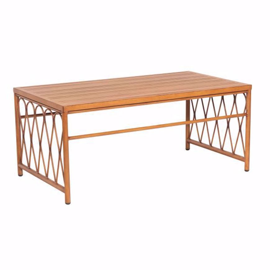 Picture of CANE COFFEE TABLE WITH SLATTED TOP