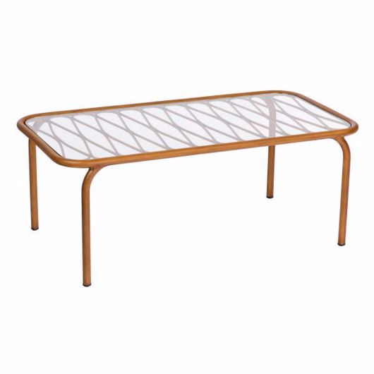 Picture of CANE COFFEE TABLE WITH GLASS TOP