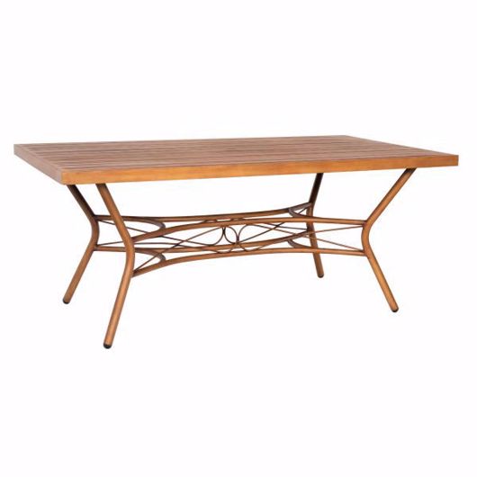Picture of CANE RECTANGULAR SLATTED TOP DINING TABLE