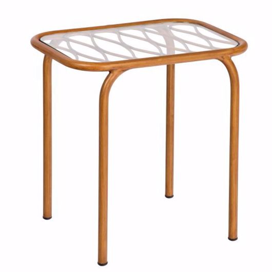 Picture of CANE END TABLE WITH GLASS TOP