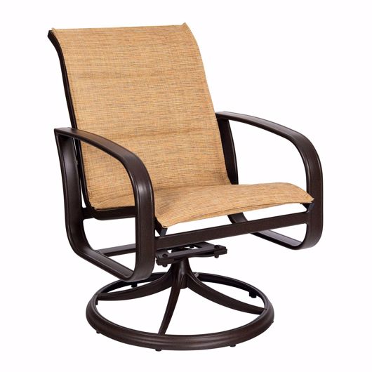 Picture of CAYMAN ISLE PADDED SLING SWIVEL ROCKING DINING ARMCHAIR