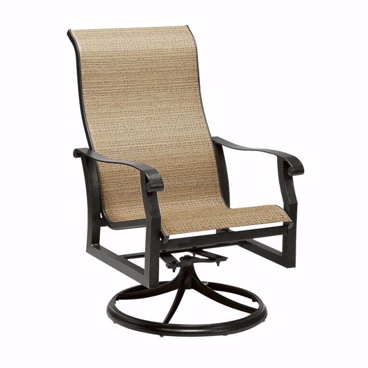 Picture of CORTLAND SLING HIGH BACK SWIVEL ROCKING DINING ARMCHAIR