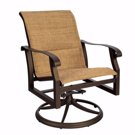 Picture of CORTLAND PADDED SLING SWIVEL ROCKING DINING ARMCHAIR