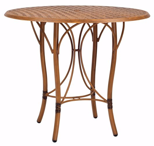 Picture of GLADE ISLE TABLES ROUND BAR HEIGHT TABLE WITH THATCH TOP