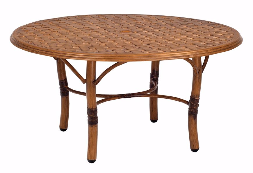 Picture of GLADE ISLE TABLES ROUND COFFEE TABLE WITH THATCH TOP